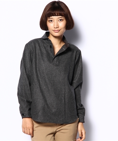 fennica（フェニカ）の「THE SMOCK SHOP / フランネルプルオーバー（シャツ/ブラウス・レディース・ブラック系その他/ネイビー・SMALL）」の6枚目の写真