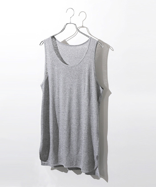 WEGO(ウィゴー)の「WEGO/リヨセルロングタンクトップ(タンクトップ・メンズ・レッド系その他5/杢グレー/ホワイト/ホワイト系その他5/オレンジ系その他6/イエロー系その他6/ブルー系その他5・MEDIUM/LARGE/SMALL)」の4枚目の写真