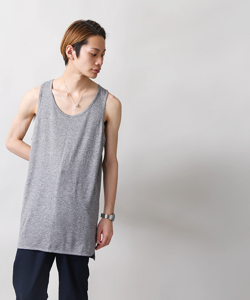 WEGO(ウィゴー)の「WEGO/リヨセルロングタンクトップ(タンクトップ・メンズ・レッド系その他5/杢グレー/ホワイト/ホワイト系その他5/オレンジ系その他6/イエロー系その他6/ブルー系その他5・MEDIUM/LARGE/SMALL)」の21枚目の写真