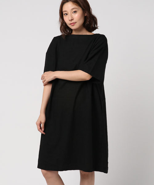 LBC（エルビーシー）の「リネンレーヨン後ろリボンワンピース        （ワンピース・レディース・ブラック/ブルー/ライトグレー・LARGE/MEDIUM）」の2枚目の写真