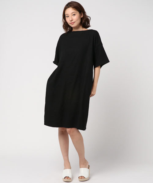 LBC（エルビーシー）の「リネンレーヨン後ろリボンワンピース        （ワンピース・レディース・ブラック/ブルー/ライトグレー・LARGE/MEDIUM）」の11枚目の写真