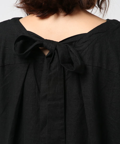 LBC（エルビーシー）の「リネンレーヨン後ろリボンワンピース        （ワンピース・レディース・ブラック/ブルー/ライトグレー・LARGE/MEDIUM）」の13枚目の写真