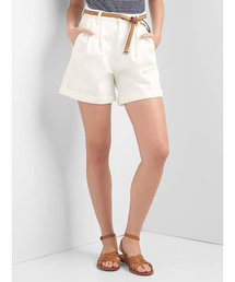 GAP | Gap ハイライズ デニム プリーツショートパンツ(デニムパンツ)