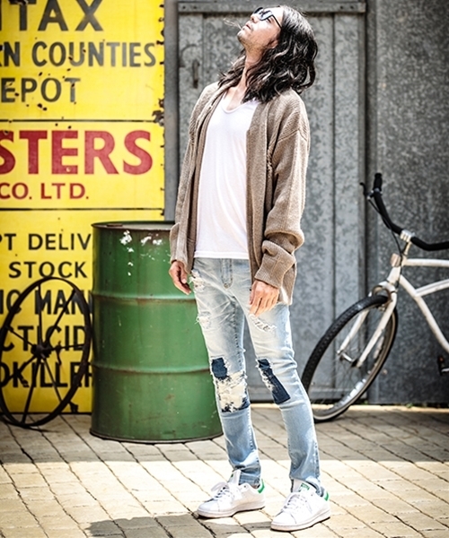 CAMBIO（カンビオ）の「mp5416-Damage Repair Skinny Denim Pants（デニムパンツ・メンズ・インディゴブルー/ブルー系その他・L/M/S）」の14枚目の写真