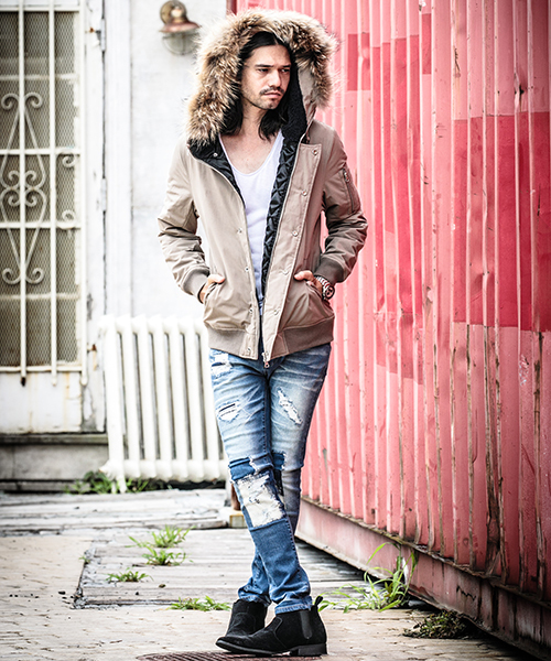 CAMBIO（カンビオ）の「mp5416-Damage Repair Skinny Denim Pants（デニムパンツ・メンズ・インディゴブルー/ブルー系その他・L/M/S）」の10枚目の写真