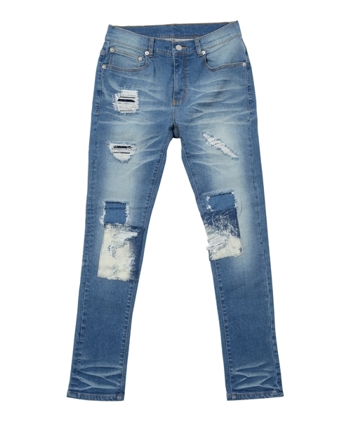 CAMBIO（カンビオ）の「mp5416-Damage Repair Skinny Denim Pants（デニムパンツ・メンズ・インディゴブルー/ブルー系その他・L/M/S）」の11枚目の写真