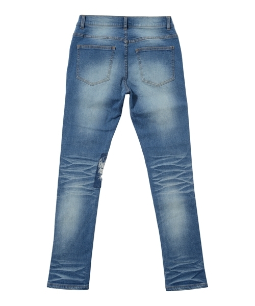 CAMBIO（カンビオ）の「mp5416-Damage Repair Skinny Denim Pants（デニムパンツ・メンズ・インディゴブルー/ブルー系その他・L/M/S）」の3枚目の写真