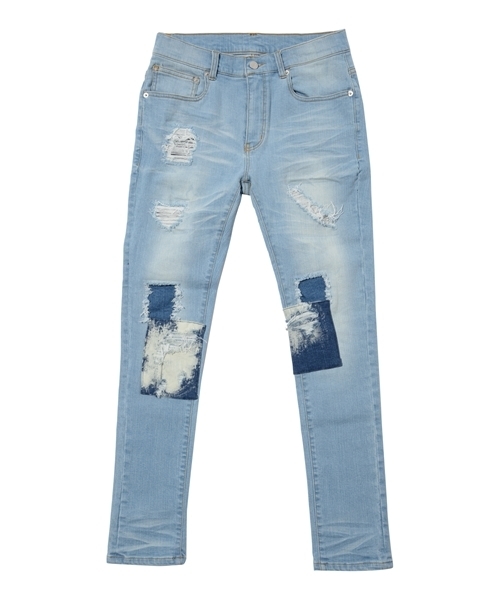 CAMBIO（カンビオ）の「mp5416-Damage Repair Skinny Denim Pants（デニムパンツ・メンズ・インディゴブルー/ブルー系その他・L/M/S）」の4枚目の写真