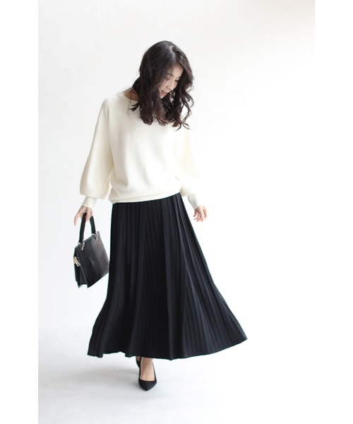 cawaii(カワイイ)の「着回し力抜群。冬の名脇役ニットスカート(スカート・レディース・グレー/ブラック/ブルー/ブラウン/アイボリー・M/XL)」の14枚目の写真