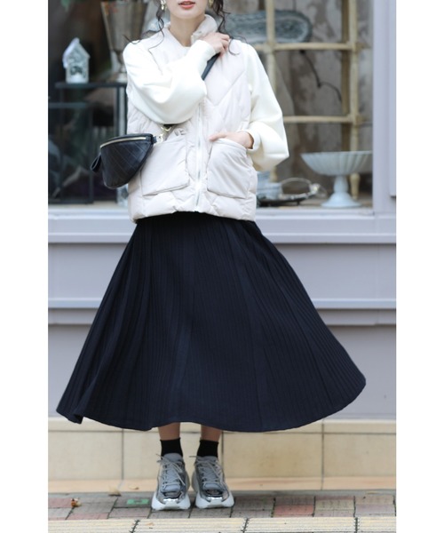 cawaii(カワイイ)の「着回し力抜群。冬の名脇役ニットスカート(スカート・レディース・グレー/ブラック/ブルー/ブラウン/アイボリー・M/XL)」の12枚目の写真