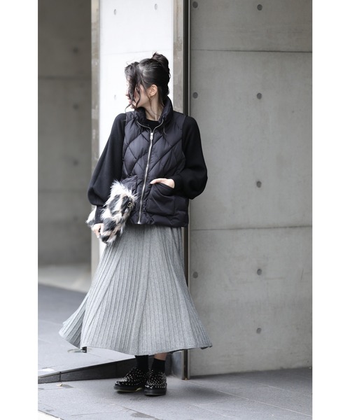 cawaii(カワイイ)の「着回し力抜群。冬の名脇役ニットスカート(スカート・レディース・グレー/ブラック/ブルー/ブラウン/アイボリー・M/XL)」の8枚目の写真