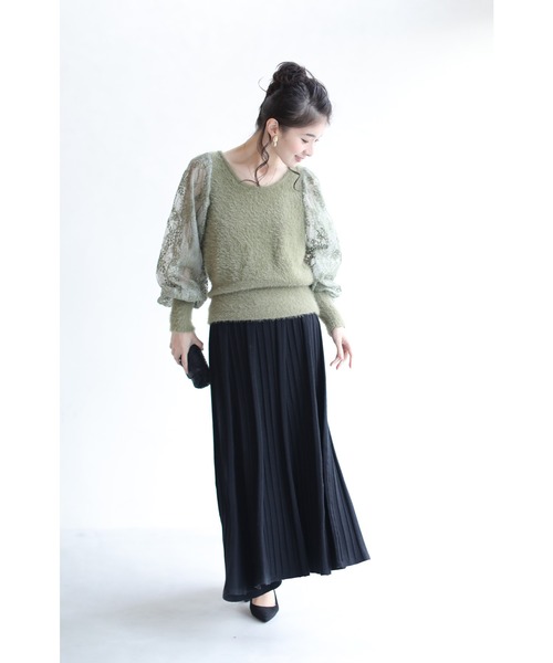 cawaii(カワイイ)の「着回し力抜群。冬の名脇役ニットスカート(スカート・レディース・グレー/ブラック/ブルー/ブラウン/アイボリー・M/XL)」の18枚目の写真