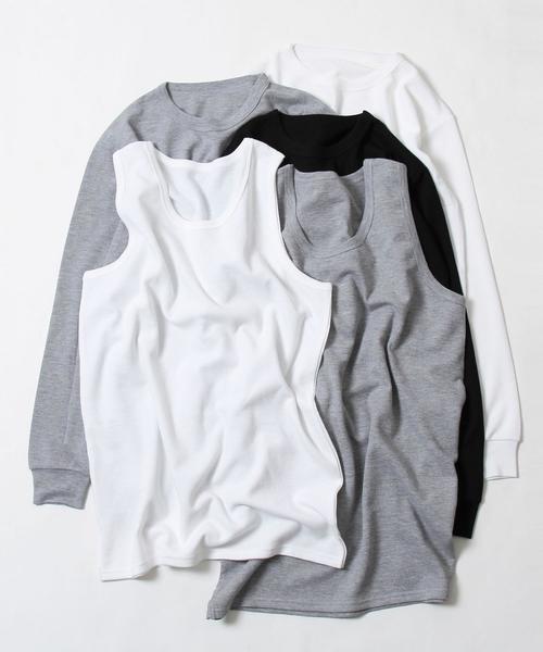 coen（コーエン）の「(吸水速乾)ワッフルレイヤードタンクトップ（タンクトップ・メンズ・ホワイト/グレー・X-LARGE/MEDIUM/SMALL/LARGE）」の7枚目の写真