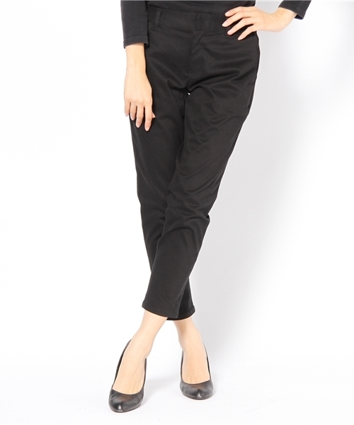 ROPE' PICNIC（ロペピクニック）の「綿サテンストレッチ起毛パンツ（チノパンツ・レディース・ブラック/ベージュ/キャメル・38/36/40）」の2枚目の写真