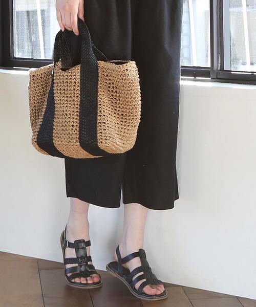 coen（コーエン）の「2WAY ペーパートートバッグＬ（かごバッグ・レディース・ダークブラウン/ベージュ・FREE）」の19枚目の写真