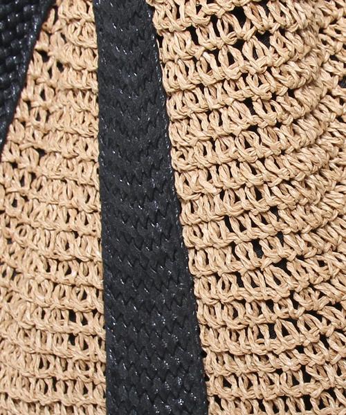 coen（コーエン）の「2WAY ペーパートートバッグＬ（かごバッグ・レディース・ダークブラウン/ベージュ・FREE）」の6枚目の写真