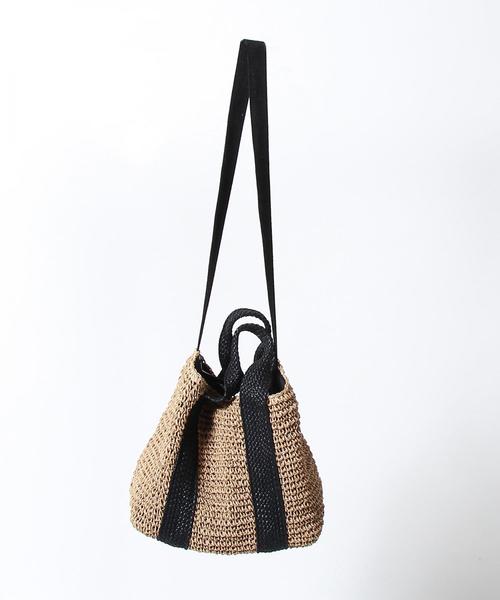 coen（コーエン）の「2WAY ペーパートートバッグＬ（かごバッグ・レディース・ダークブラウン/ベージュ・FREE）」の13枚目の写真