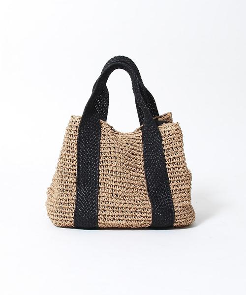 coen（コーエン）の「2WAY ペーパートートバッグＬ（かごバッグ・レディース・ダークブラウン/ベージュ・FREE）」の14枚目の写真