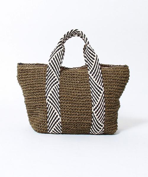 coen（コーエン）の「2WAY ペーパートートバッグＬ（かごバッグ・レディース・ダークブラウン/ベージュ・FREE）」の17枚目の写真