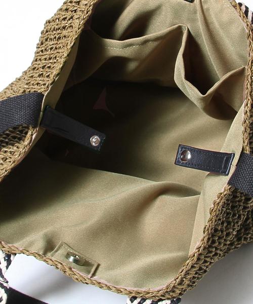 coen（コーエン）の「2WAY ペーパートートバッグＬ（かごバッグ・レディース・ダークブラウン/ベージュ・FREE）」の7枚目の写真