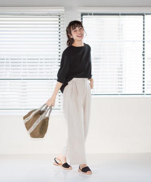 coen（コーエン）の「2WAY ペーパートートバッグＬ（かごバッグ・レディース・ダークブラウン/ベージュ・FREE）」の12枚目の写真