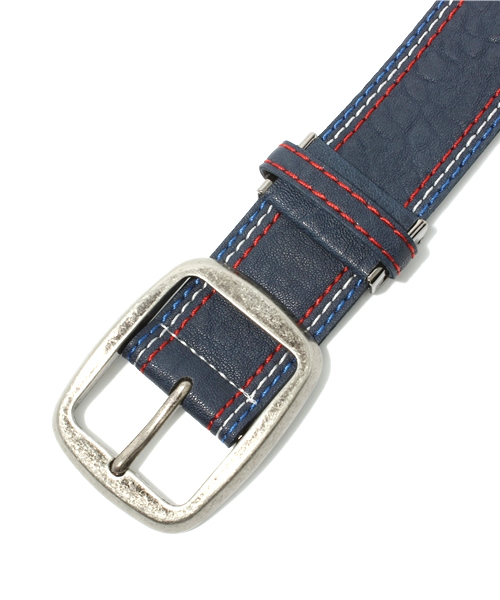 WEGO（ウィゴー）の「WEGO/トリコステッチシボフェイクレザーベルト（ベルト・メンズ・ブラウン/グリーン/ネイビー/キャメル・FREE）」の5枚目の写真