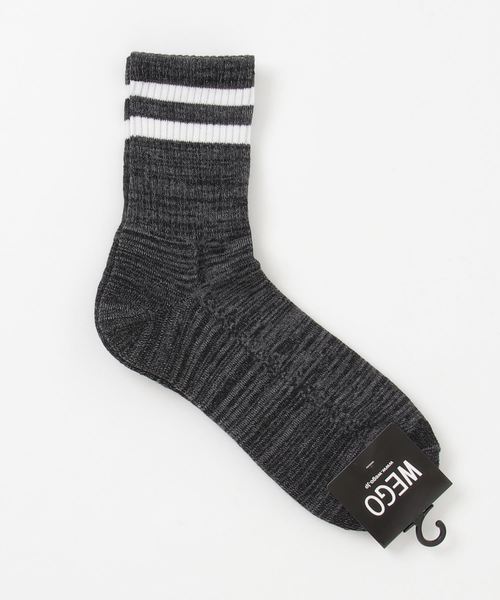 WEGO(ウィゴー)の「WEGO/引き揃え2ラインソックス(ソックス/靴下・メンズ・ブラック/ホワイト/ネイビー/レッド・FREE)」の3枚目の写真