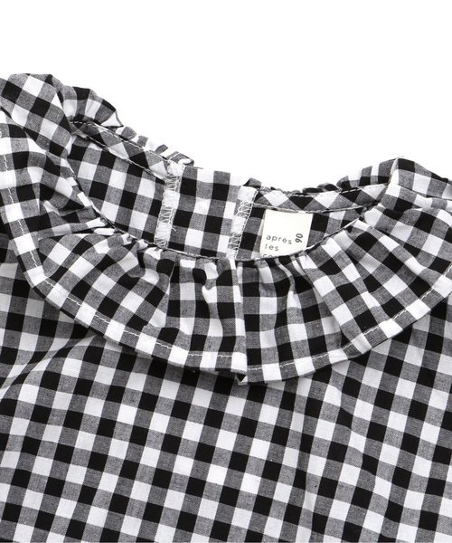 apres les cours（アプレレクール）の「チェック＆ストライプビスチェ付きブラウス（シャツ/ブラウス・キッズ・ストライプ/チェック・100/120/90/140/80/110/130）」の5枚目の写真