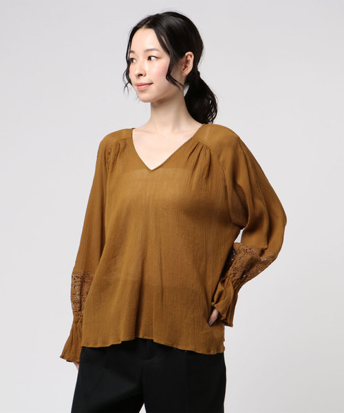 RIVE DROITE（リヴドロワ）の「楊柳レースブラウス（シャツ/ブラウス・レディース・レッド/ブロンズ・FREE）」の14枚目の写真