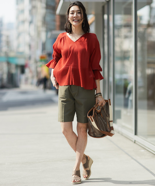 RIVE DROITE（リヴドロワ）の「楊柳レースブラウス（シャツ/ブラウス・レディース・レッド/ブロンズ・FREE）」の11枚目の写真