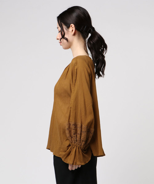 RIVE DROITE（リヴドロワ）の「楊柳レースブラウス（シャツ/ブラウス・レディース・レッド/ブロンズ・FREE）」の4枚目の写真