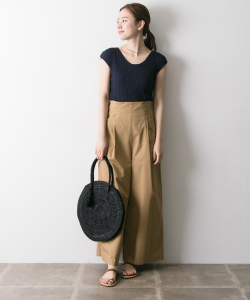 URBAN RESEARCH（アーバンリサーチ）の「【WEB限定】コンパクトリブニット(フレンチスリーブ)（ニット/セーター・レディース・オレンジ系その他/グレー/グリーン/ネイビー/ホワイト・FREE）」の6枚目の写真