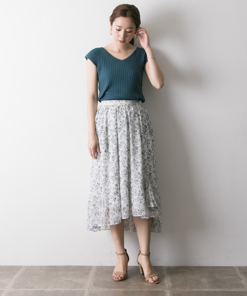 URBAN RESEARCH（アーバンリサーチ）の「【WEB限定】コンパクトリブニット(フレンチスリーブ)（ニット/セーター・レディース・オレンジ系その他/グレー/グリーン/ネイビー/ホワイト・FREE）」の10枚目の写真