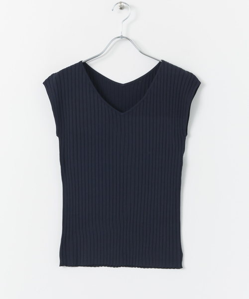 URBAN RESEARCH（アーバンリサーチ）の「【WEB限定】コンパクトリブニット(フレンチスリーブ)（ニット/セーター・レディース・オレンジ系その他/グレー/グリーン/ネイビー/ホワイト・FREE）」の15枚目の写真