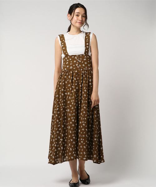LOWRYS FARM（ローリーズファーム）の「ハナガラハイウエストジャンスカ　795290（ワンピース・レディース・ブラウン/ブルー・MEDIUM/LARGE）」の14枚目の写真