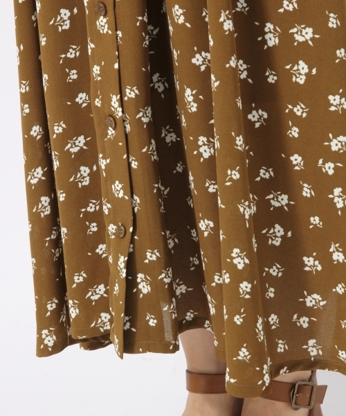 LOWRYS FARM（ローリーズファーム）の「ハナガラハイウエストジャンスカ　795290（ワンピース・レディース・ブラウン/ブルー・MEDIUM/LARGE）」の10枚目の写真