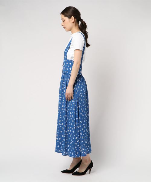 LOWRYS FARM（ローリーズファーム）の「ハナガラハイウエストジャンスカ　795290（ワンピース・レディース・ブラウン/ブルー・MEDIUM/LARGE）」の3枚目の写真