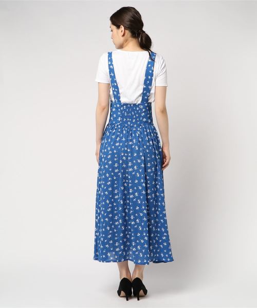 LOWRYS FARM（ローリーズファーム）の「ハナガラハイウエストジャンスカ　795290（ワンピース・レディース・ブラウン/ブルー・MEDIUM/LARGE）」の4枚目の写真