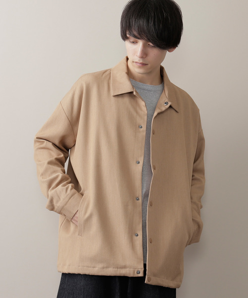 MONO-MART（モノマート）の「T/R ストレッチ スーツ地 スーパービッグ コーチジャケット（その他アウター・メンズ・ブラック/ネイビー/ボルドー/キャメル/グレー系その他/ベージュ系その他/ベージュ系その他2/チャコール/ブラウン・FREE）」の6枚目の写真