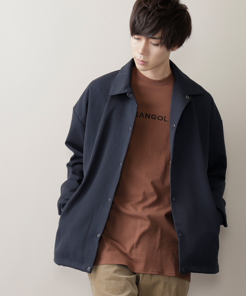 MONO-MART（モノマート）の「T/R ストレッチ スーツ地 スーパービッグ コーチジャケット（その他アウター・メンズ・ブラック/ネイビー/ボルドー/キャメル/グレー系その他/ベージュ系その他/ベージュ系その他2/チャコール/ブラウン・FREE）」の8枚目の写真