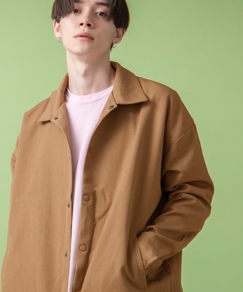 MONO-MART（モノマート）の「T/R ストレッチ スーツ地 スーパービッグ コーチジャケット（その他アウター・メンズ・ブラック/ネイビー/ボルドー/キャメル/グレー系その他/ベージュ系その他/ベージュ系その他2/チャコール/ブラウン・FREE）」の7枚目の写真