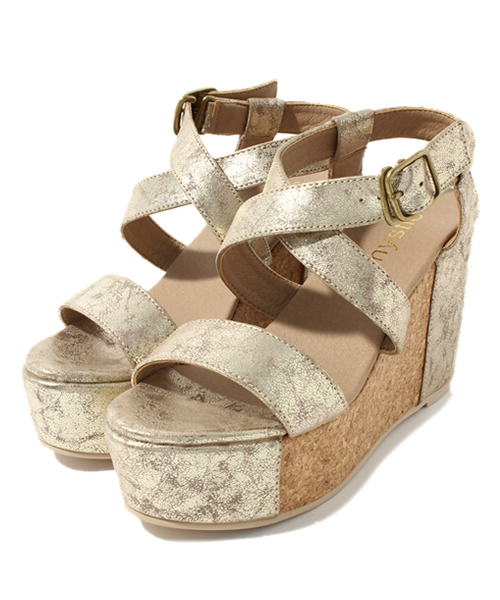 mystic（ミスティック）の「【mystic】 ｺﾙｸ切替ｻﾝﾀﾞﾙ（サンダル・レディース・ブラック/ライム/ゴールド/シルバー・36/37/38）」の4枚目の写真