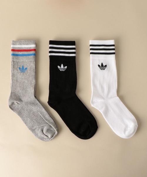 adidas(アディダス)の「adidas(アディダス) 3P ソックス(ソックス/靴下・キッズ・ライトグレー・19-21cm/17-19cm)」の1枚目の写真
