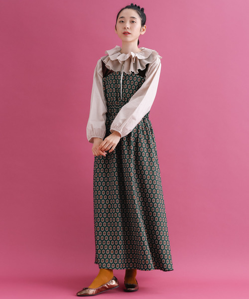 Merlot メルロー の ウルフコモン柄ワンピース7863 ワンピース Wear