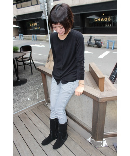 LE TALON（ルタロン）の「5CM インヒールミドル（ブーツ・レディース・ウッド/ブラック/チャコールグレー・38/37.5/36.5/35.5）」の12枚目の写真