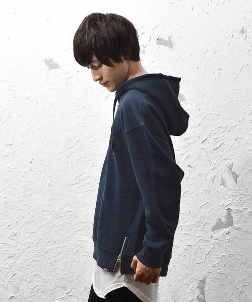 MinoriTY（マイノリティ）の「ハーフZIPあったか裏起毛パーカー（パーカー・メンズ・ブラック/ネイビー/杢グレー・M/L）」の9枚目の写真