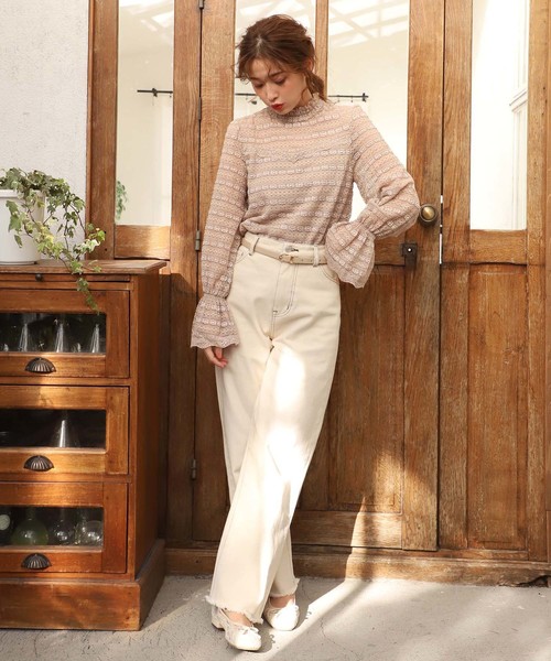 one after another NICE CLAUP（ワンアフターアナザーナイスクラップ）の「フラワーレース トップス（Tシャツ/カットソー・レディース・アイボリー/オフホワイト/モカ・FREE）」の13枚目の写真