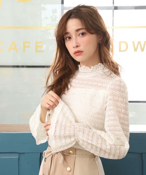 one after another NICE CLAUP（ワンアフターアナザーナイスクラップ）の「フラワーレース トップス（Tシャツ/カットソー・レディース・アイボリー/オフホワイト/モカ・FREE）」の16枚目の写真