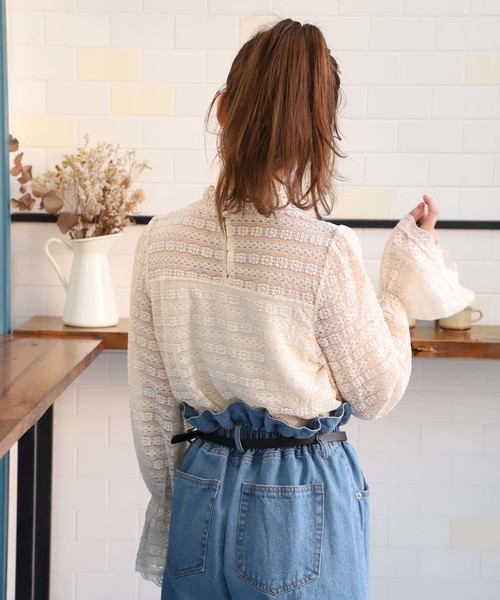 one after another NICE CLAUP（ワンアフターアナザーナイスクラップ）の「フラワーレース トップス（Tシャツ/カットソー・レディース・アイボリー/オフホワイト/モカ・FREE）」の19枚目の写真