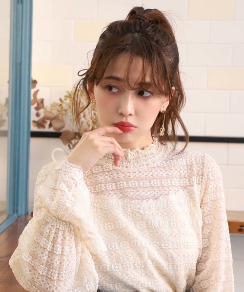 one after another NICE CLAUP（ワンアフターアナザーナイスクラップ）の「フラワーレース トップス（Tシャツ/カットソー・レディース・アイボリー/オフホワイト/モカ・FREE）」の21枚目の写真